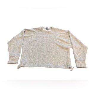 Sweaty Betty Waist Length Crewneck 10 Light Gray NWOT